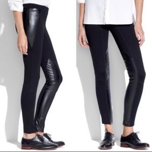 Madewell Ponte Leather Pieced Pants - Sz 6